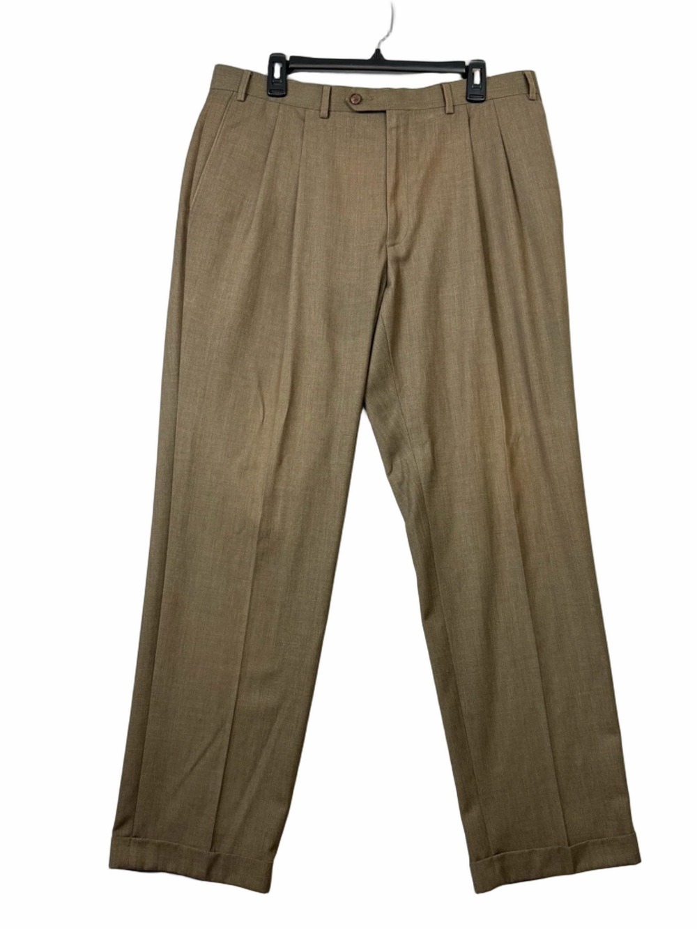 Ralph Lauren Men Relaxed Fit Pleated Front Brown Dress Pants (36x32) preppy